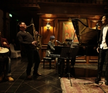 Carlo Aspri performs at the high-end exclusive club "East Wine Cellar" in Beijing, China.
